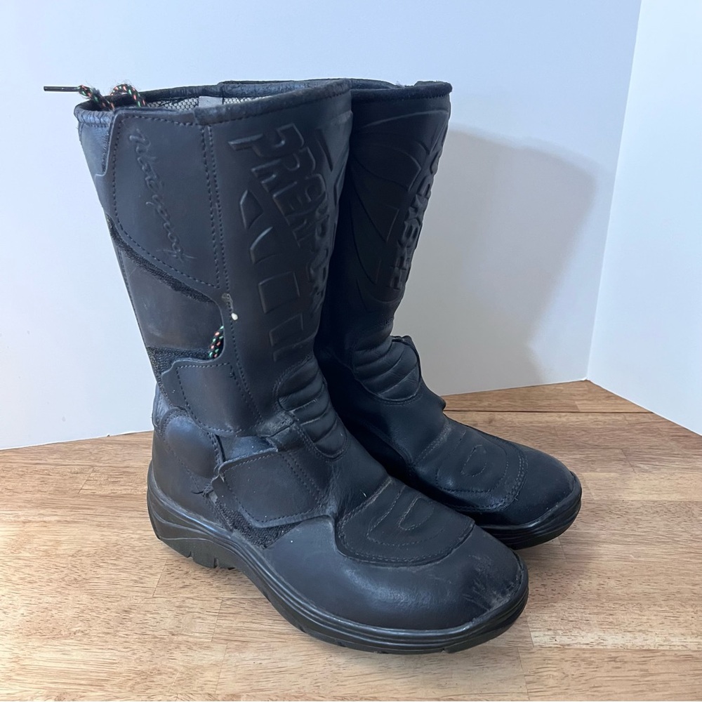 Prexport Black Velcro Motorcycle Boots Men’s Size 9